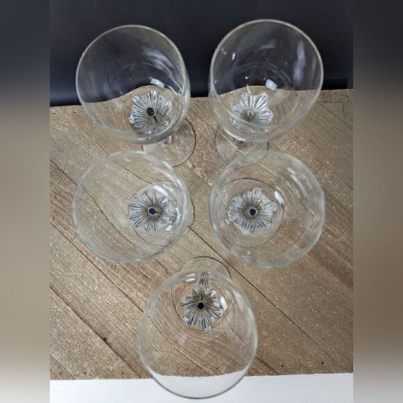 Belfor Exquisite Black stem small wine glass white wine set of 5 - Picture 4 of 7